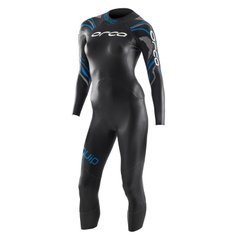 , Black / Blue, триатлон, Wet wetsuit, Women's, Monocoat, 4 mm, Without a helmet, Behind, Neoprene