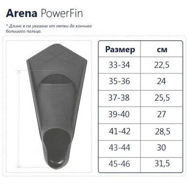 Ласты Arena POWERFIN SP black-silver 33/34