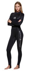 , Черный, For diving, Wet wetsuit, Women's, Monocoat, 1 mm, For warm water, Without a helmet, Behind, Neoprene, Nylon, XXXS