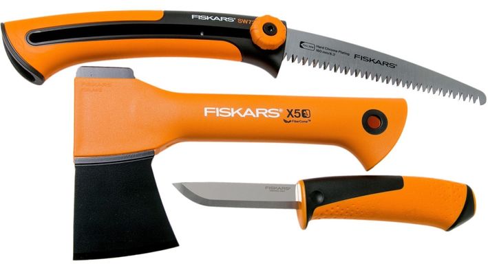 Подарочный набор Fiskars X5 Camping Set with Axe, Saw and Knife