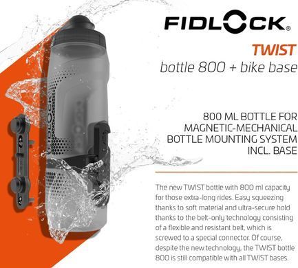 Fidlock TWIST Bottle 800ml transparent/black