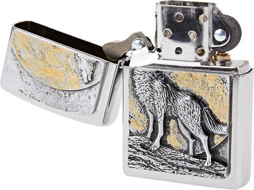 Запальничка Zippo Wolf At Moonlight 3D Emblem