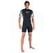 , Black / White, For diving, Wet wetsuit, Male, Shortened, 2.5 mm, 22 to 30 ° C, Without a helmet, Behind, Neoprene, M